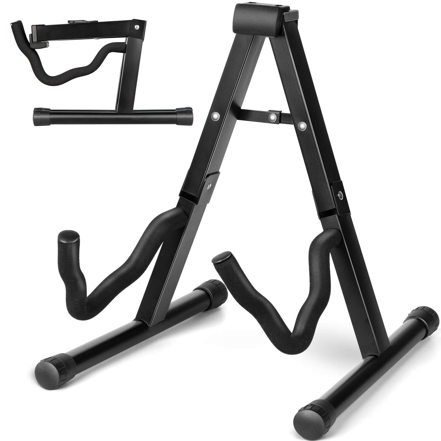 CAHAYA Guitar Stand Folding A frame Floor Universal Metal for Acoustic Classical Electric Bass Guitars Banjo Ukulele Portable CY0251