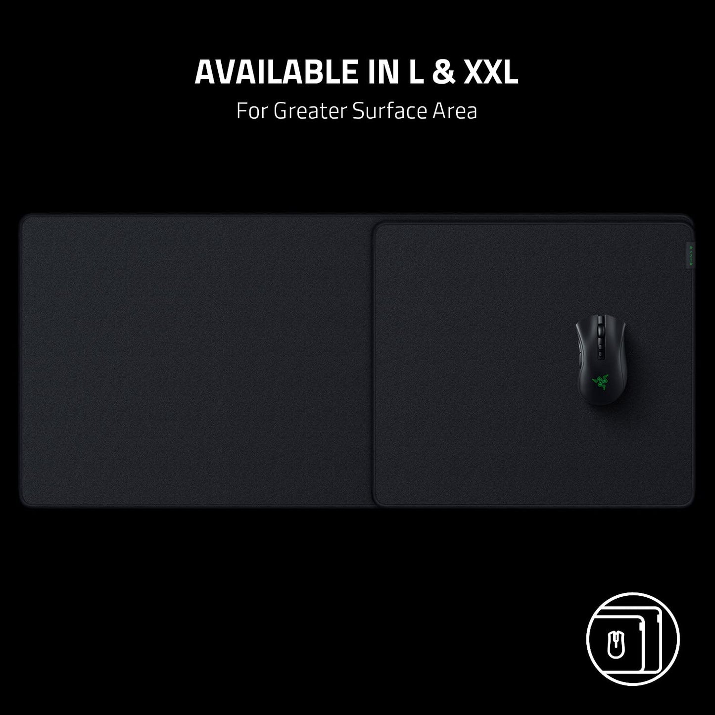 Razer Strider Hybrid Mouse Mat with a Soft Base & Smooth Glide: Firm Gliding Surface - Anti-Slip Base - Rollable & Portable - Anti-Fraying Stitched Edges - Water-Resistant - Large