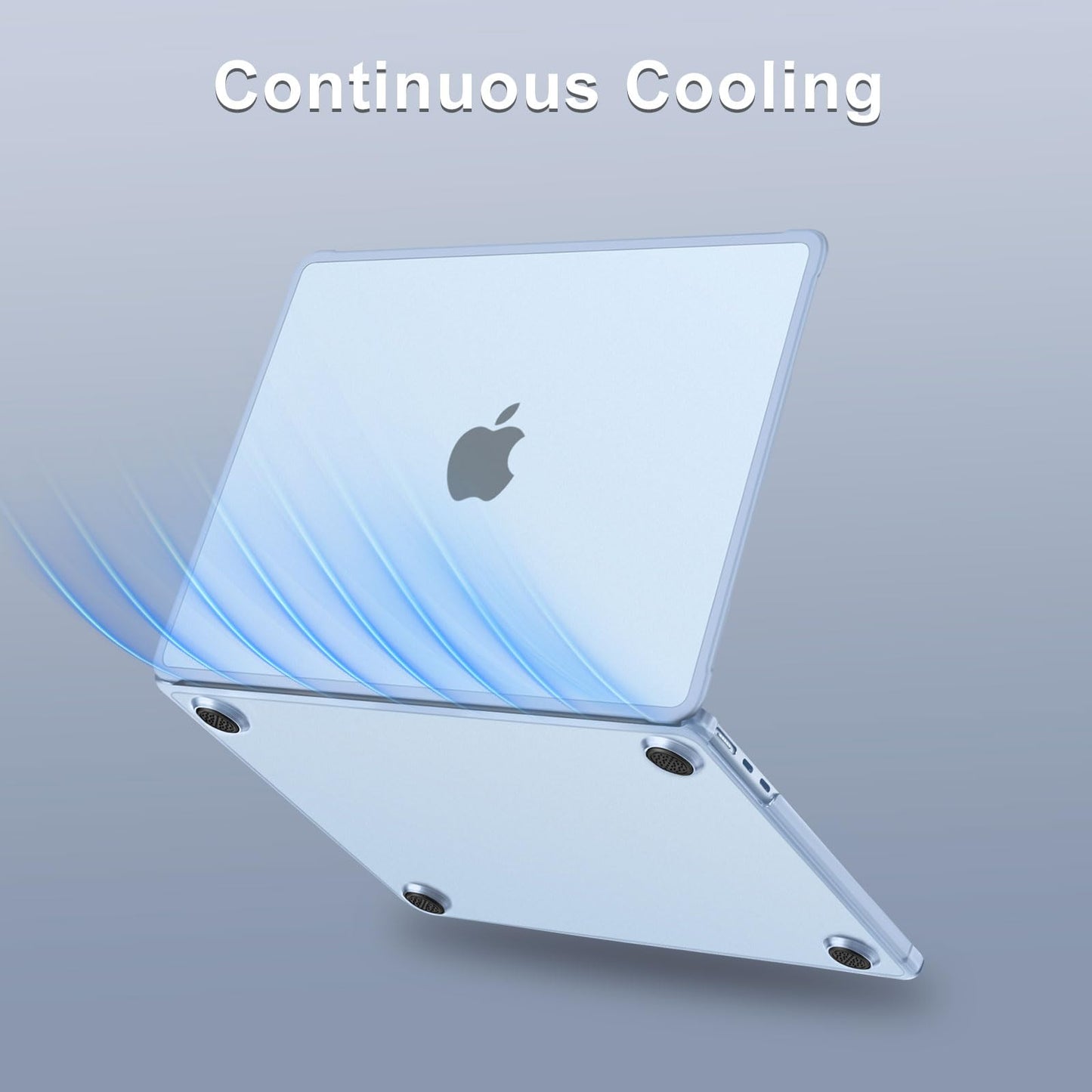 MOSISO Compatible with MacBook Air 13 inch Case M5 M4 M3 M2 2026-2022 A3449 A3240 A3113 A2681,Protective Hard Case&Keyboard Skin&Screen Film&Type C with TPU Bumper for MacBook Air 13.6, Sky Blue