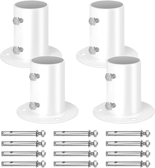 4-Pack Pool Deck Flanges, COITEK 304 Stainless Steel Flange Anchors Ladder Brackets for 1.5" Above Ground Pool Ladders and Handrails, Includes Screws Bolts for Easy Installation and Replacement