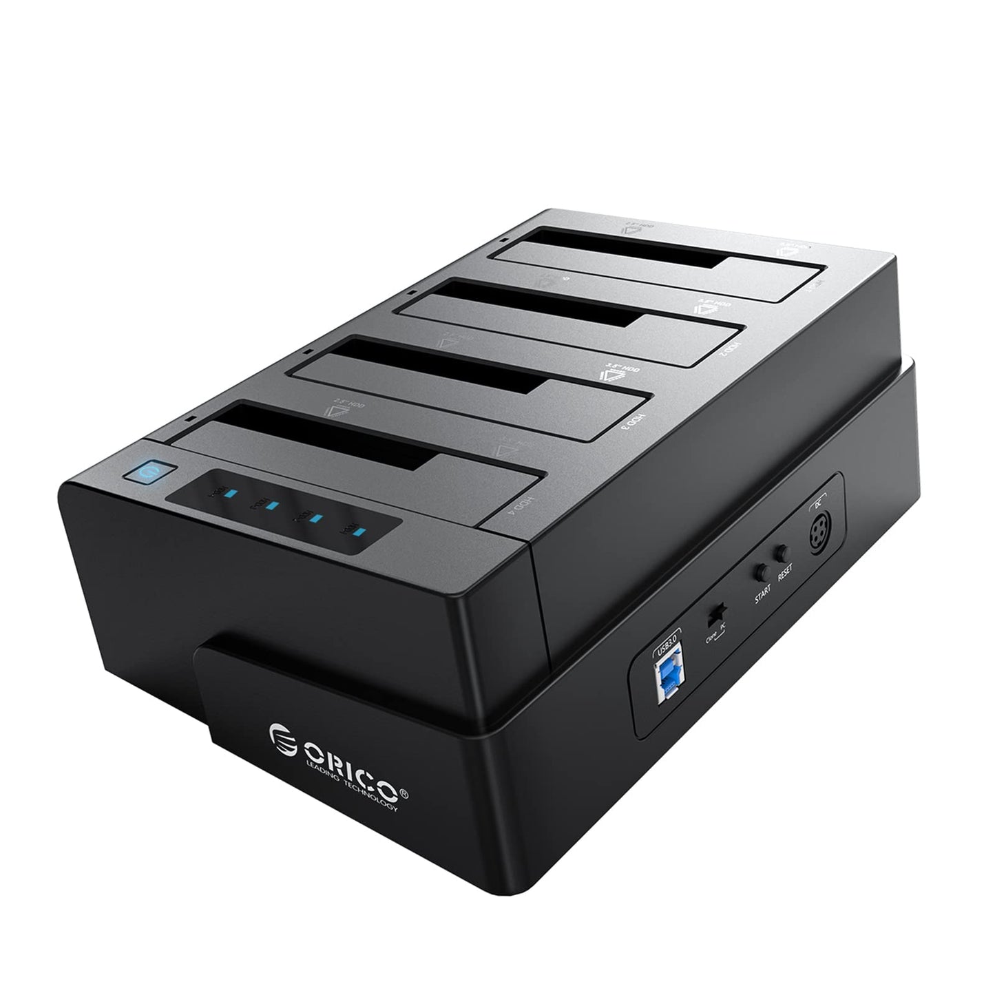 ORICO 4 Bay USB 3.0 SATA Hard Drive Docking Station, Docking Station Encloure for 2.5" and 3.5" Hard Drives, Support of Max. 64 TB, 12V6.5A Power Adapter with Windows/Mac/Linux