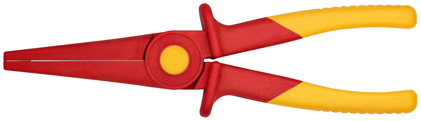 Knipex Tools 98 62 02 Flat Nose Plastic Pliers 1000V Insulated, Red/Yellow