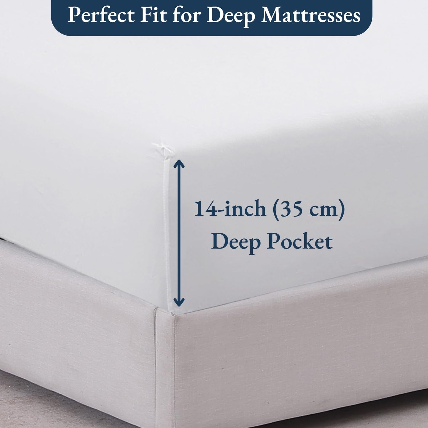 Queen Fitted Sheet (Pack of 2), Pre-Washed, Deep Pocket 14 inch (35 cm) - Easy Care - Soft Brushed Microfibre Fabric - Shrinkage and Fade Resistant - Bottom Sheet