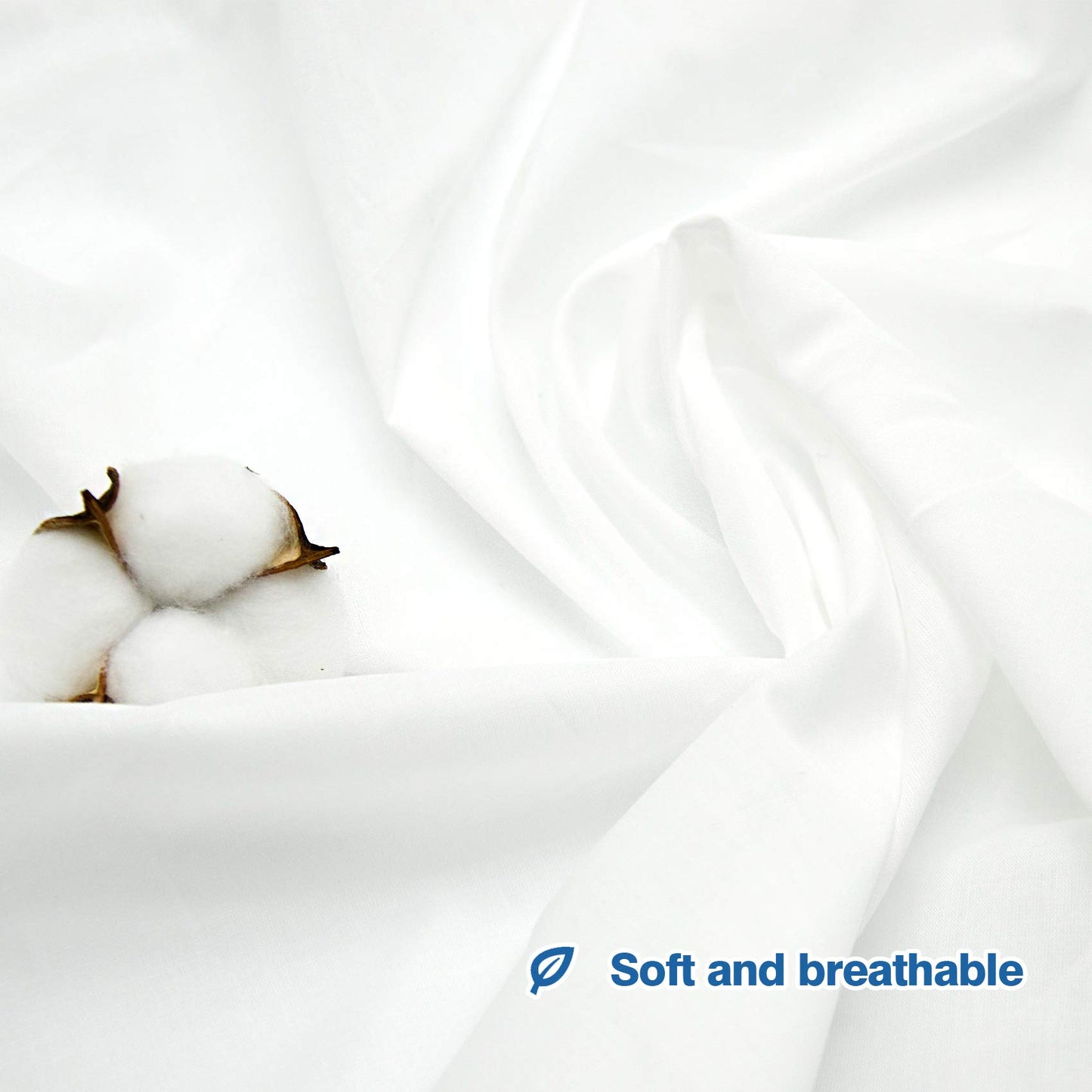 5 Yard White Cotton Fabric, Natural Cotton Poplin Fabric by The Yard, 59 Inches Wide 100% Cotton Fabric, Soft Embroidery Muslin Quilting Material for Sewing Material Apparel Cloth