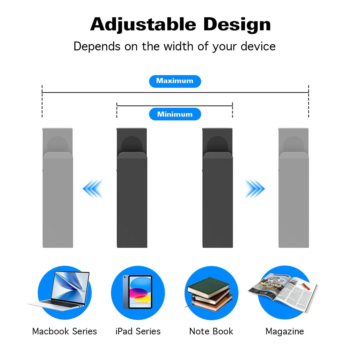WYYHAA Adjustable Desk Side Laptop Mount, Metal Hanging Notebooks Desk Holder Punch-Free Clamp on for MacBook Pro, Documents with Anti-Scratch Silicone