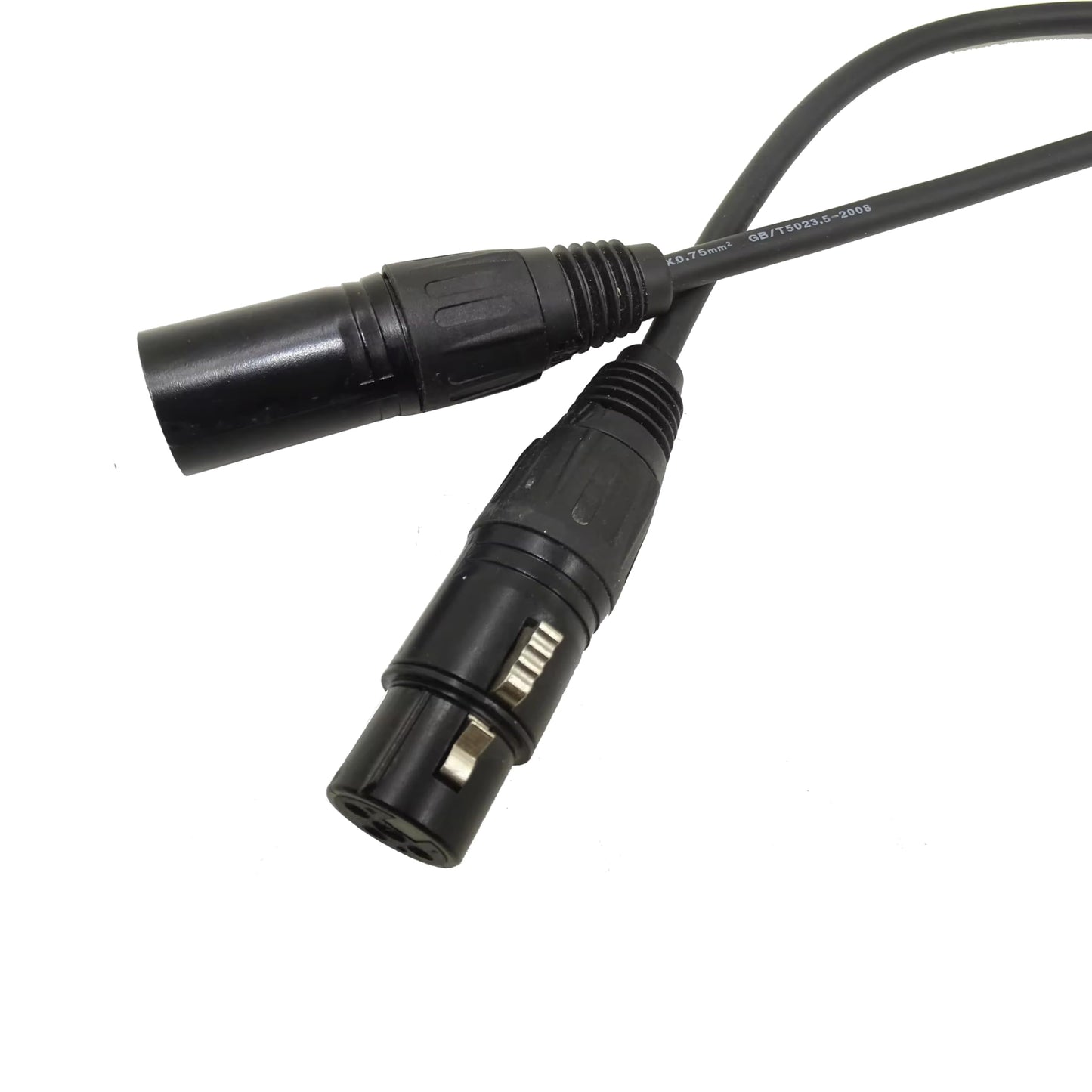 DMX Cables, 10 Pack,(3.2 ft/1m), 3 Pin XLR Male to Female, for Stage Lighting, Spotlights, DJ Lights, Black