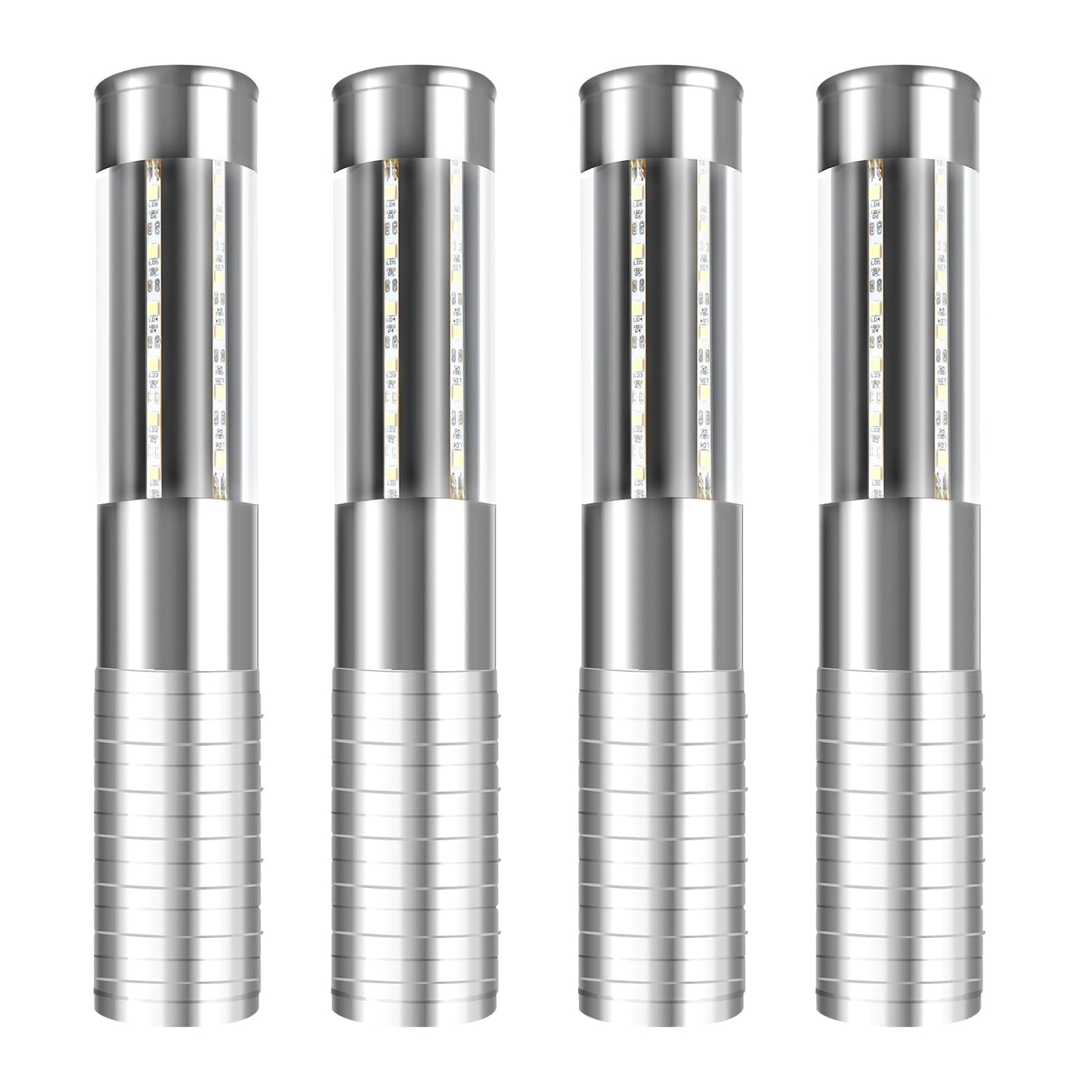 Ecostrobe Strobe Baton Light,Stage Handheld Light,Champagne Bottle Sparklers, Reusable Indoor Concert LED Lights - for Bar Club Birthday Weddings Parties (Sliver 4 PC)