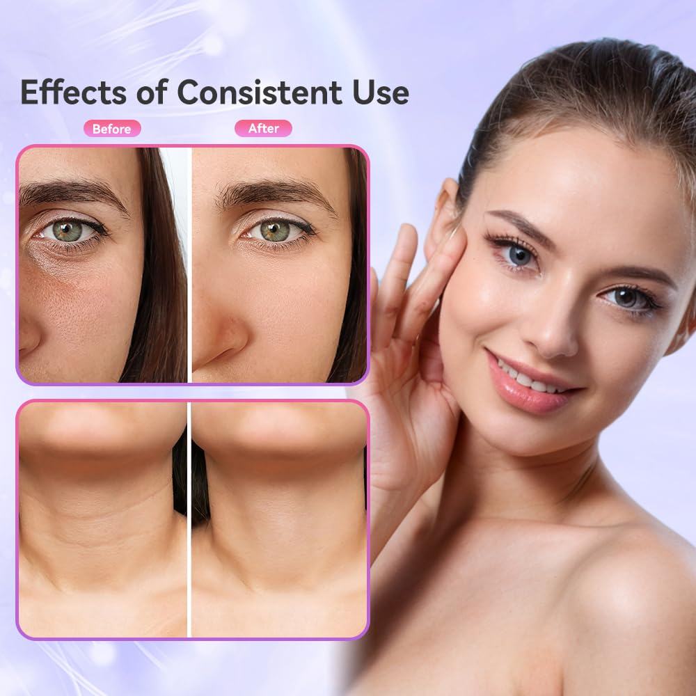 7-in-1 Face Massager, Facial Massager for Face and Neck with 3 Modes, Facial Skin Care Tool with Vibration and Thermal (White)