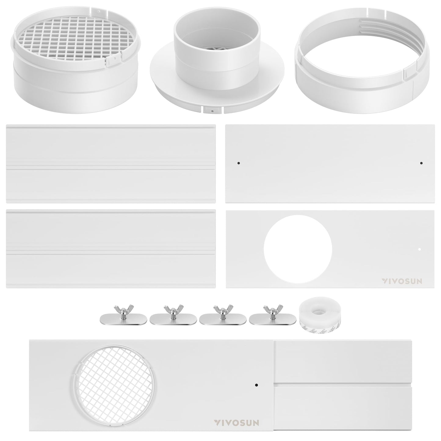 VIVOSUN Window Duct Kit, Portable AC Window Seal, Fit with 4"/6" Ducting for Sliding Window, Adjustable AC Vent Kit for Duct Fans, Air Conditioner, Dryer