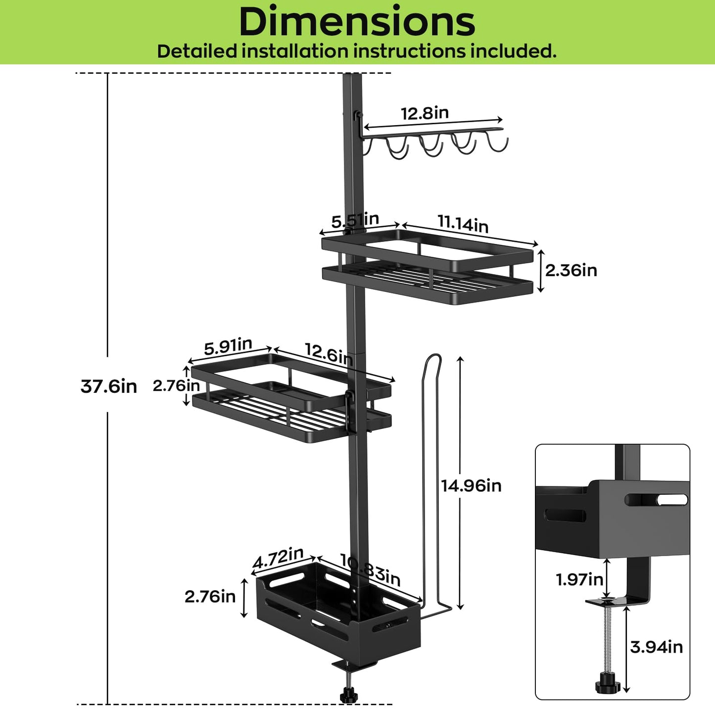 BORISI Griddle Caddy for Blackstone Griddle Accessories, BBQ Grill Caddy with Paper Towel Holder, Outdoor Kitchen Accessories for Camper, Blackstone Caddy Organizer, Grilling Gifts for Men