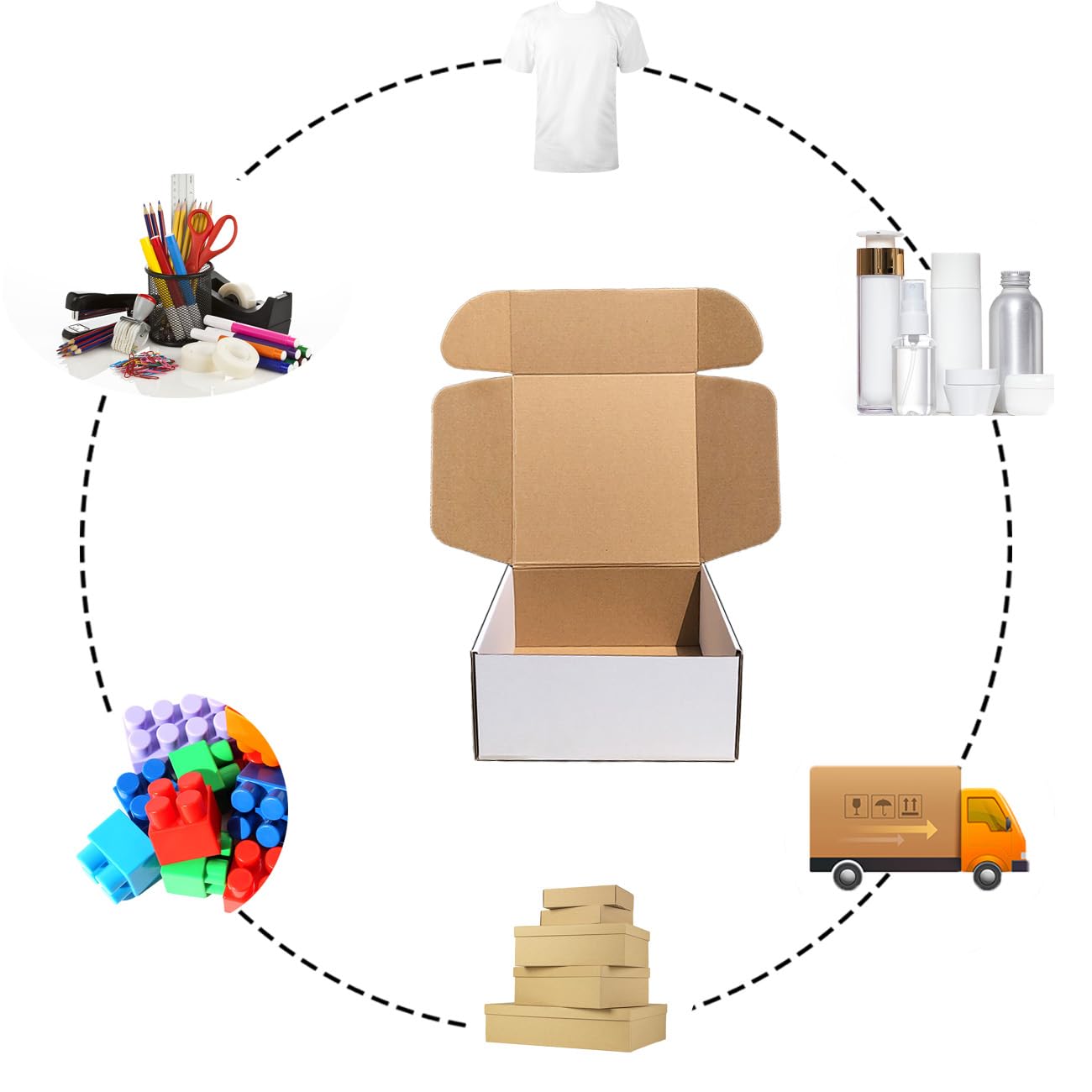 Shipping Boxes 9x9x4 inch Pack of 20，Livejun White Corrugated Cardboard Box Mailer Boxes for Packaging Small Business Shipping (White)