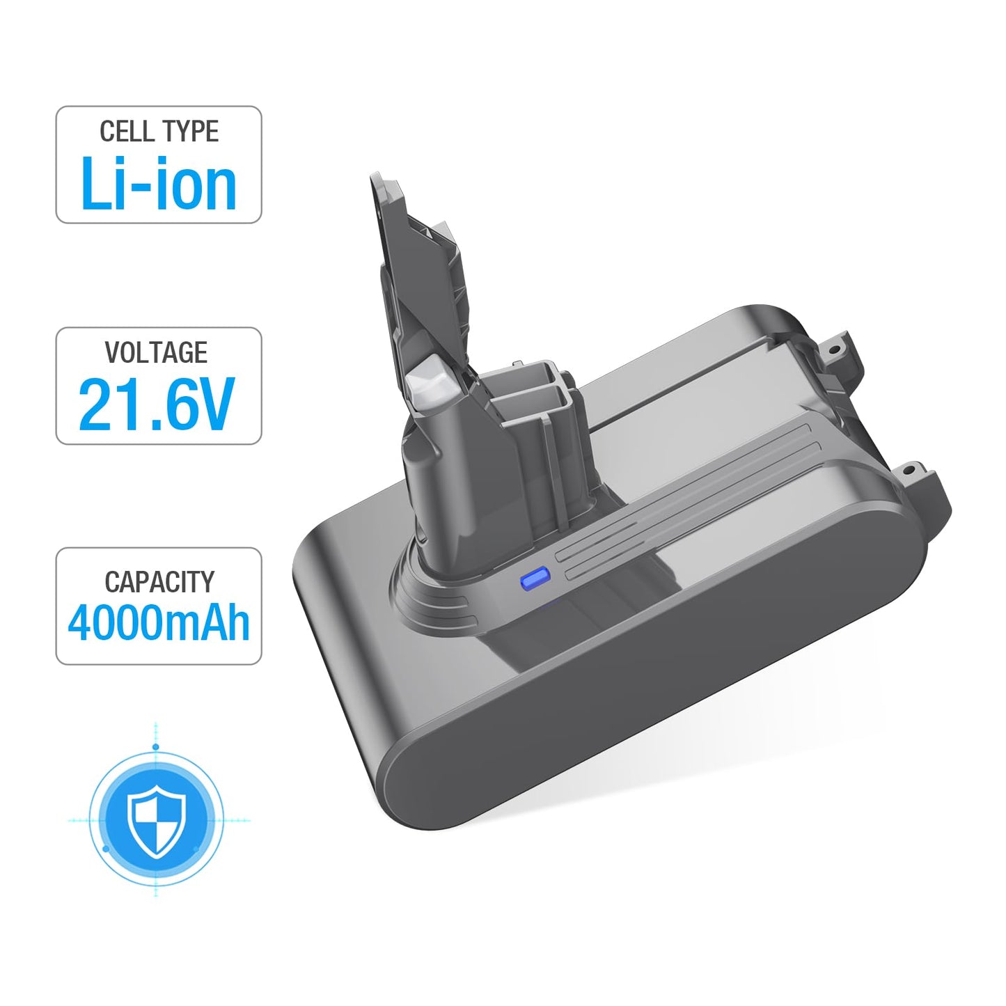21.6V 4.0Ah Replacement for V7 Battery Compatible with Dyson SV11 V7 Motorhead V7 Animal V7 Trigger V7 HEPA V7 Car+Boat V7 Absolute Handheld Vacuum Cleaners