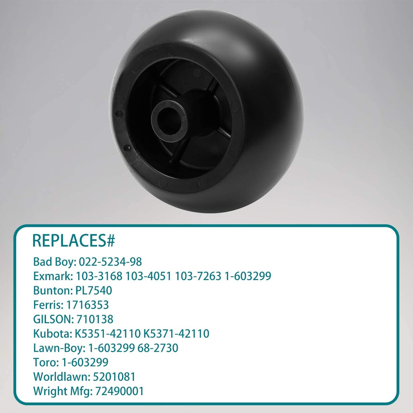 HQPASFY Mower Anti Scalp Deck Wheel Kit Set of 6 Replacement for Bad Boy 022-5234-98 Exmark 103-4051 103-7263 & Many Bore 5/8" Wheel Size