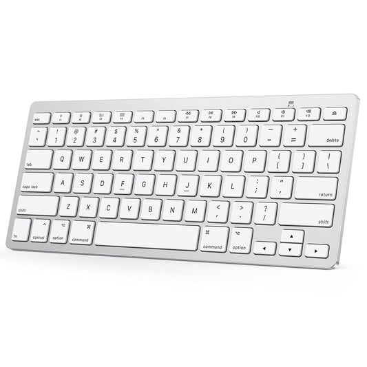 Bluetooth Keyboard for Mac, OMOTON Compact Wireless Keyboard Compatible with MacBook Pro/Air, iMac, iMac Pro, Mac mini, Mac Pro Laptop and PC, Silver