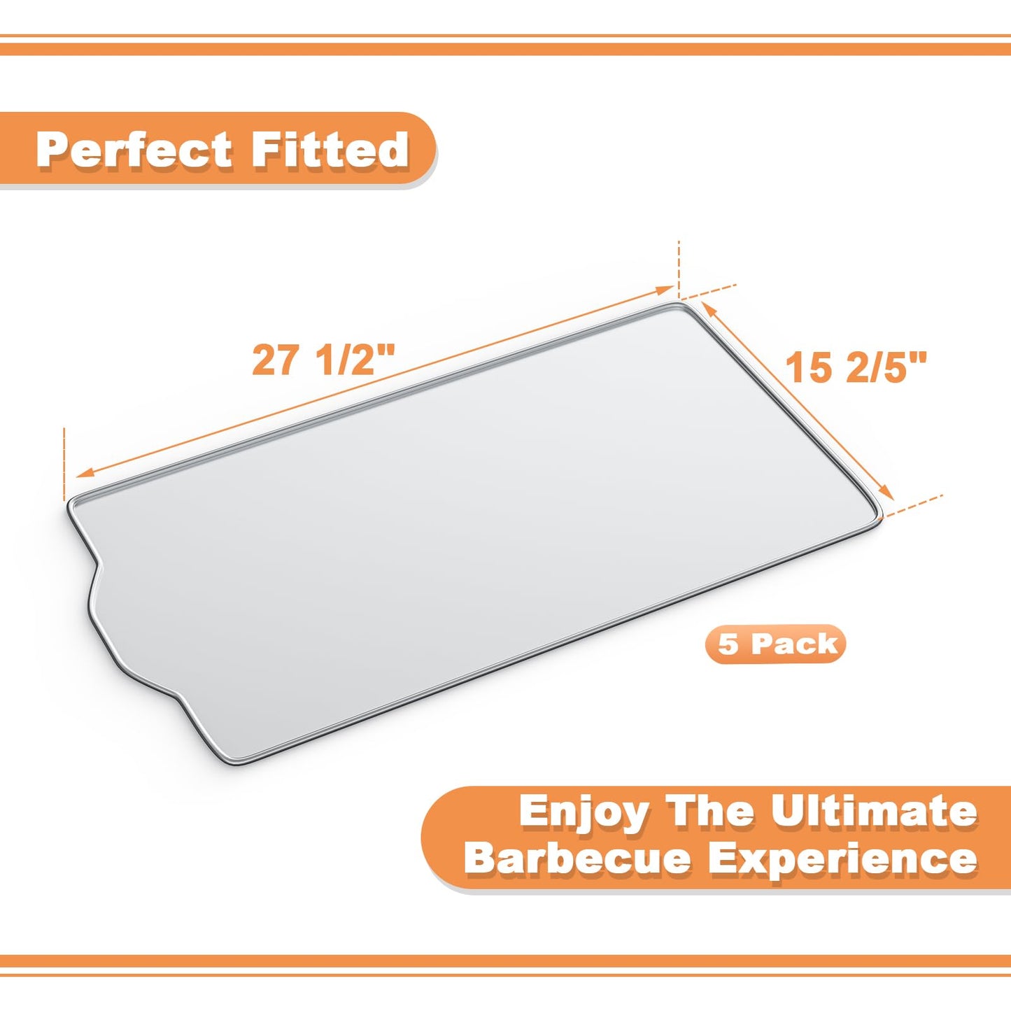 AJinTeby 5 Pack Drip Tray Liners for Traeger Pro 780 Pellet Grill, BAC520 Drip Tray Liners, Heat-Resistant Foil Liners, Aluminum Tray for Catching Grease, 27.5" x 15.4"