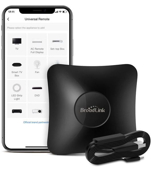 Broadlink RM4 pro Smart IR/RF Remote Control Hub with Sensor Cable(2.4GHz Wi-Fi Only)-WiFi IR/RF Blaster for Home Automation, TV, Curtain, Shades Remote, Works with Alexa, Google Assistant, IFTTT