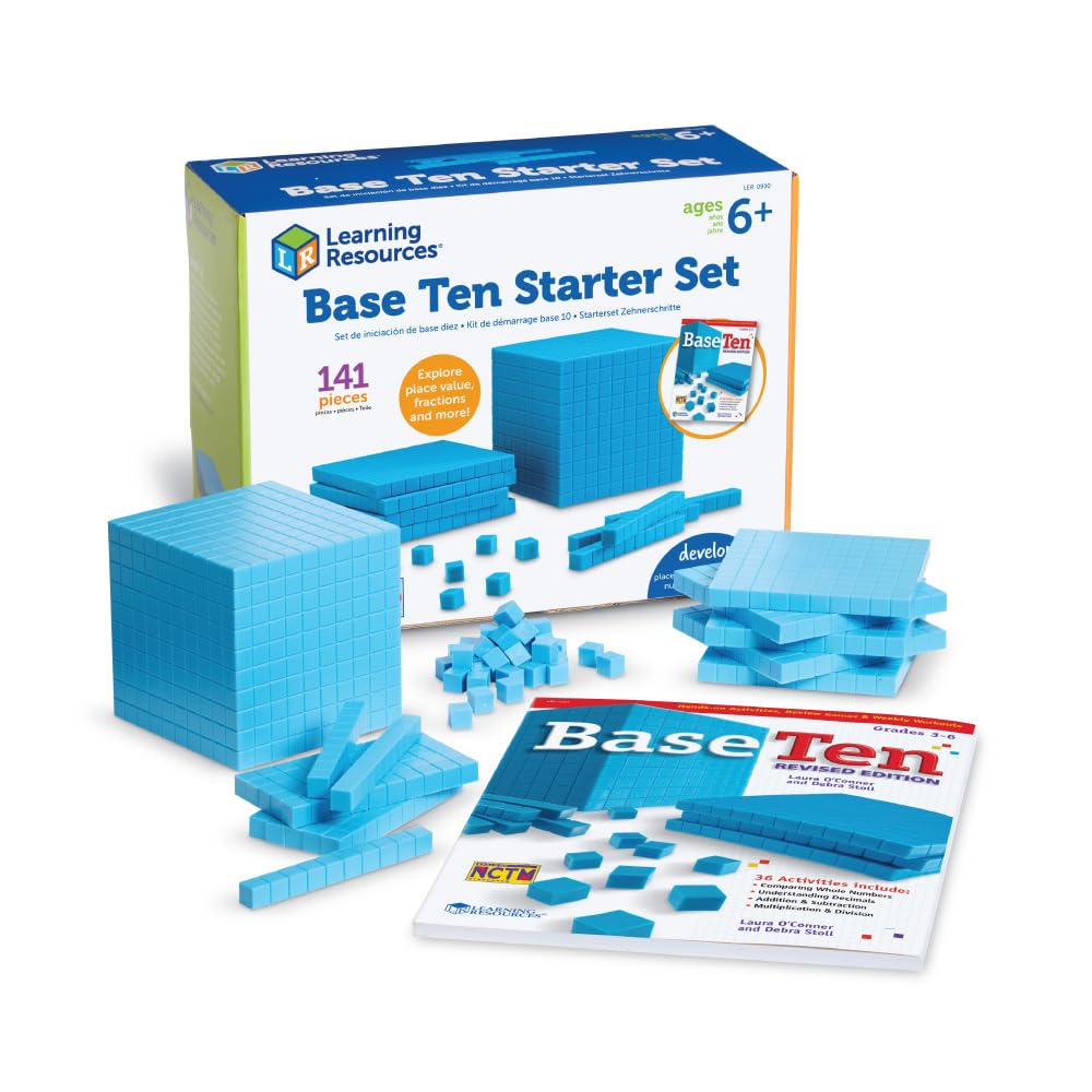 Learning Resources LER0930 Plastic Base Ten Starter Kit, Multicolor, LER0930