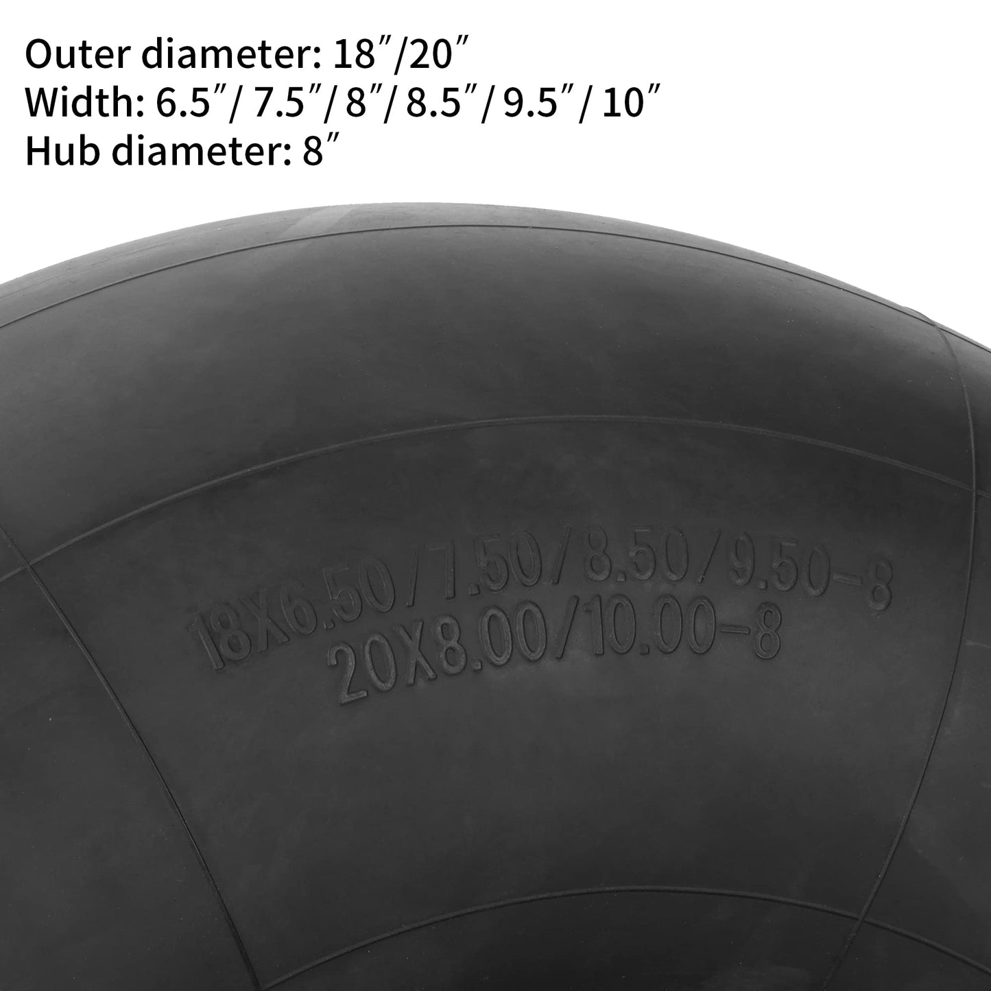 RUTU 18x8.50-8 18x9.50-8 Inner Tube with TR-13 Straight Valve Stem for ATV Quad 4 Wheeler Go Kart Lawn Tractor Snow Blower Golf Cart Garden Trailer Heavy Duty Lawn Mower Turf 2 Pack
