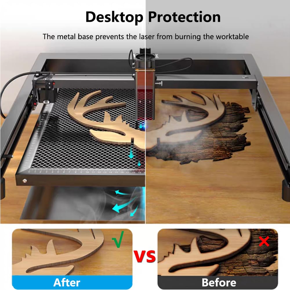 Update Heat-resistant coating Honeycomb Laser Bed, 440x440mm Honeycomb Working Durable Steel Honeycomb Panel Table for Most Laser Engraver, Desktop-Protecting, 17.3''x17.3''x0.87''