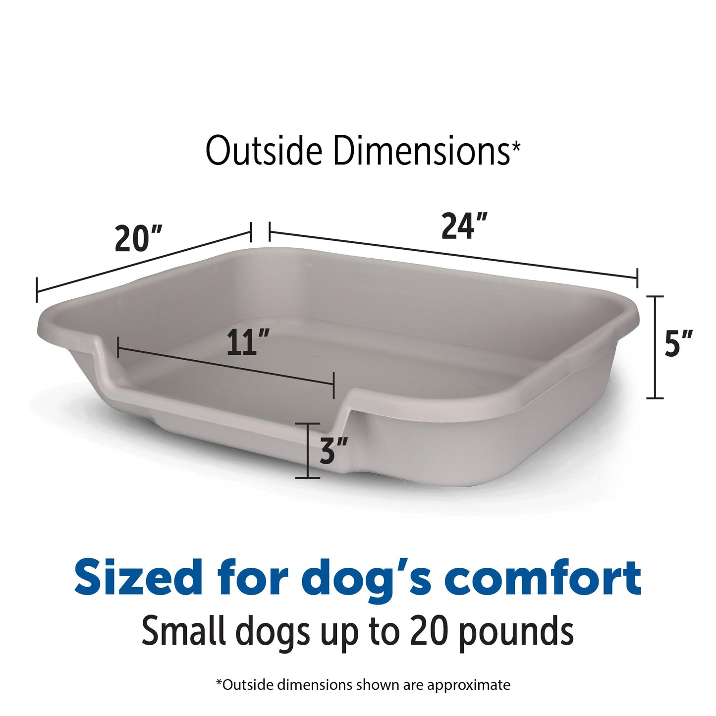 PuppyGoHere Dog Litter Pan by Indoor Training System-Large, Gray