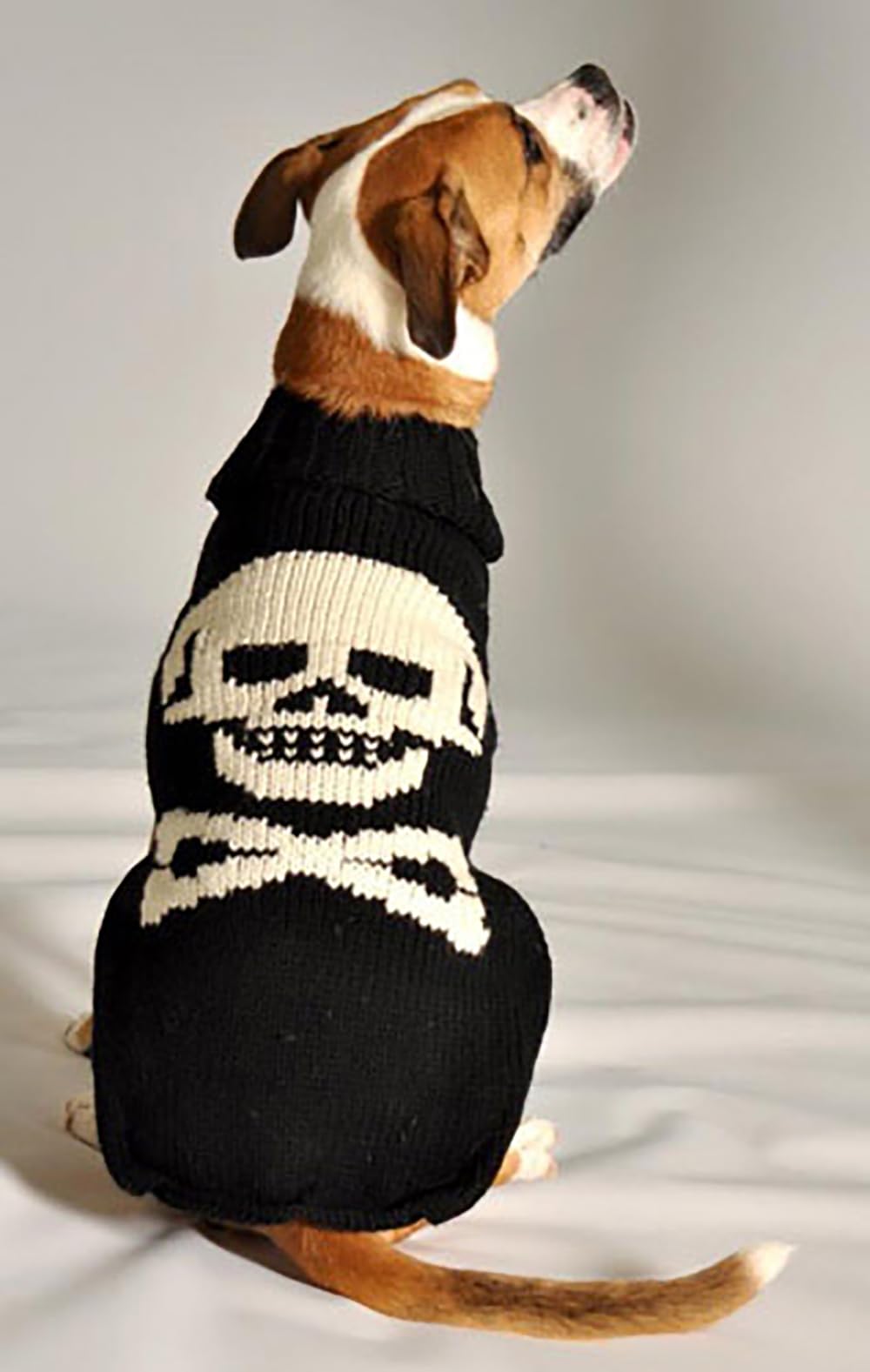 Chilly Dog Black Skull Dog Sweater, X-Large