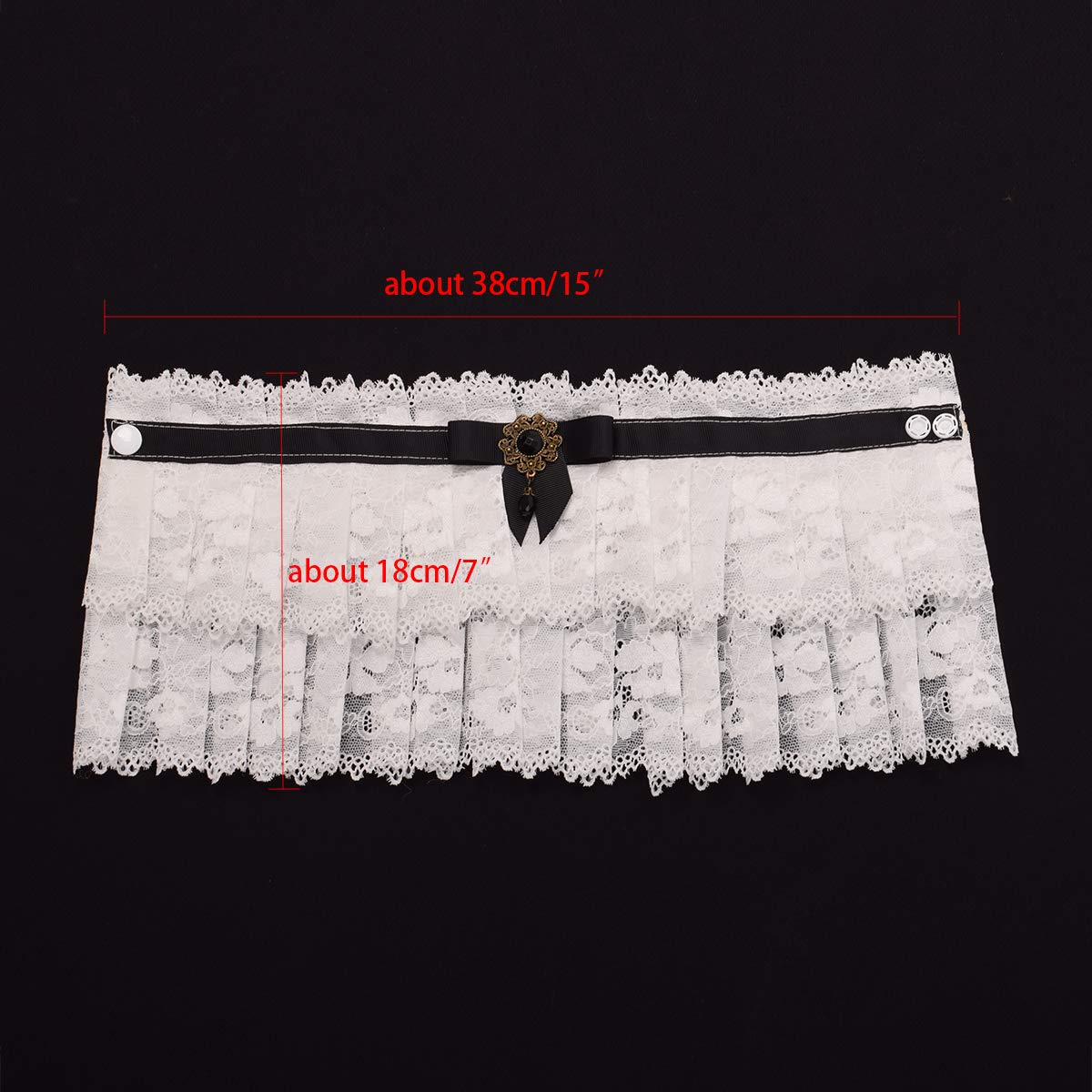 BLESSUME Lolita Neck Collar Elizabethan Ruff Gothic Lace Neck Ruff Collar (White 2)