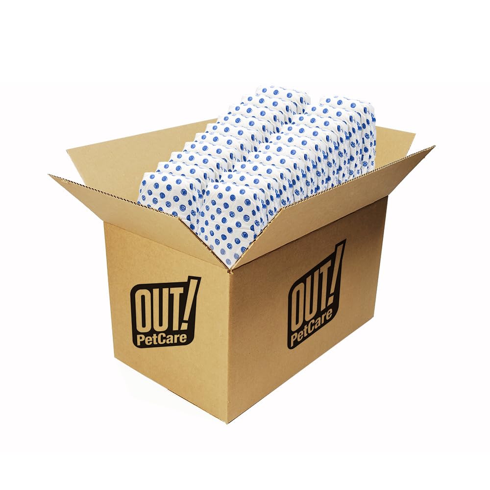 OUT! PetCare Disposable Dog Diapers Male, Puppy Belly Band, Potty Training, Doggie Diapers, Belly Bands for Male Dogs, Puppy Training, Incontinence, (M/L, 96ct)
