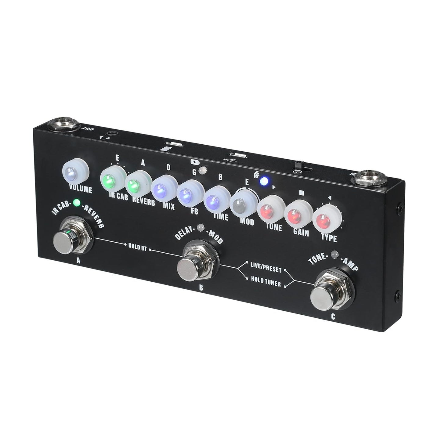 IOppWin CUBE-BABY Guitar Multi-Effects Pedal with 8 IR Cabinet Simulations, Rechargeable Battery, and Precision Tuner