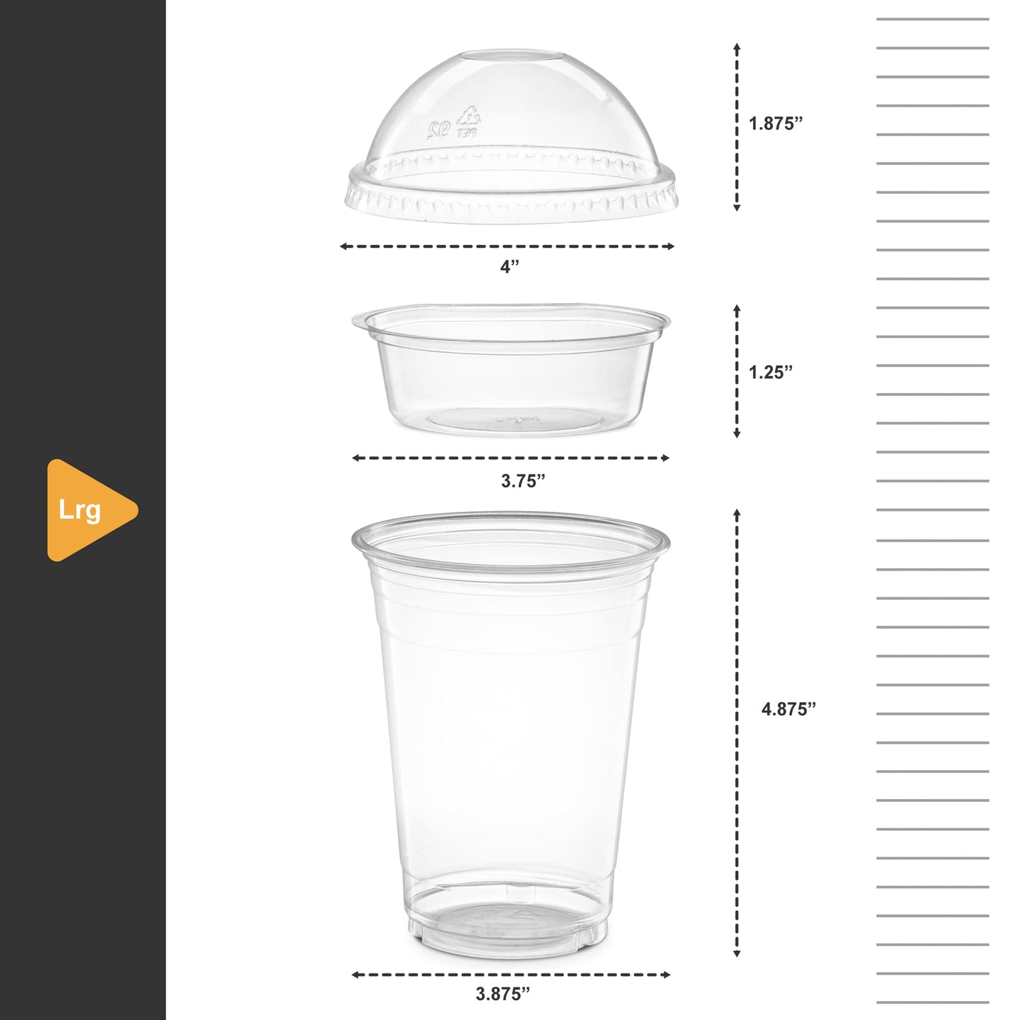 ELEGANT DISPOSABLES 16 oz Plastic Parfait Cups with 4 oz Inserts & Lids 50 Sets 16 OZ Yogurt Containers