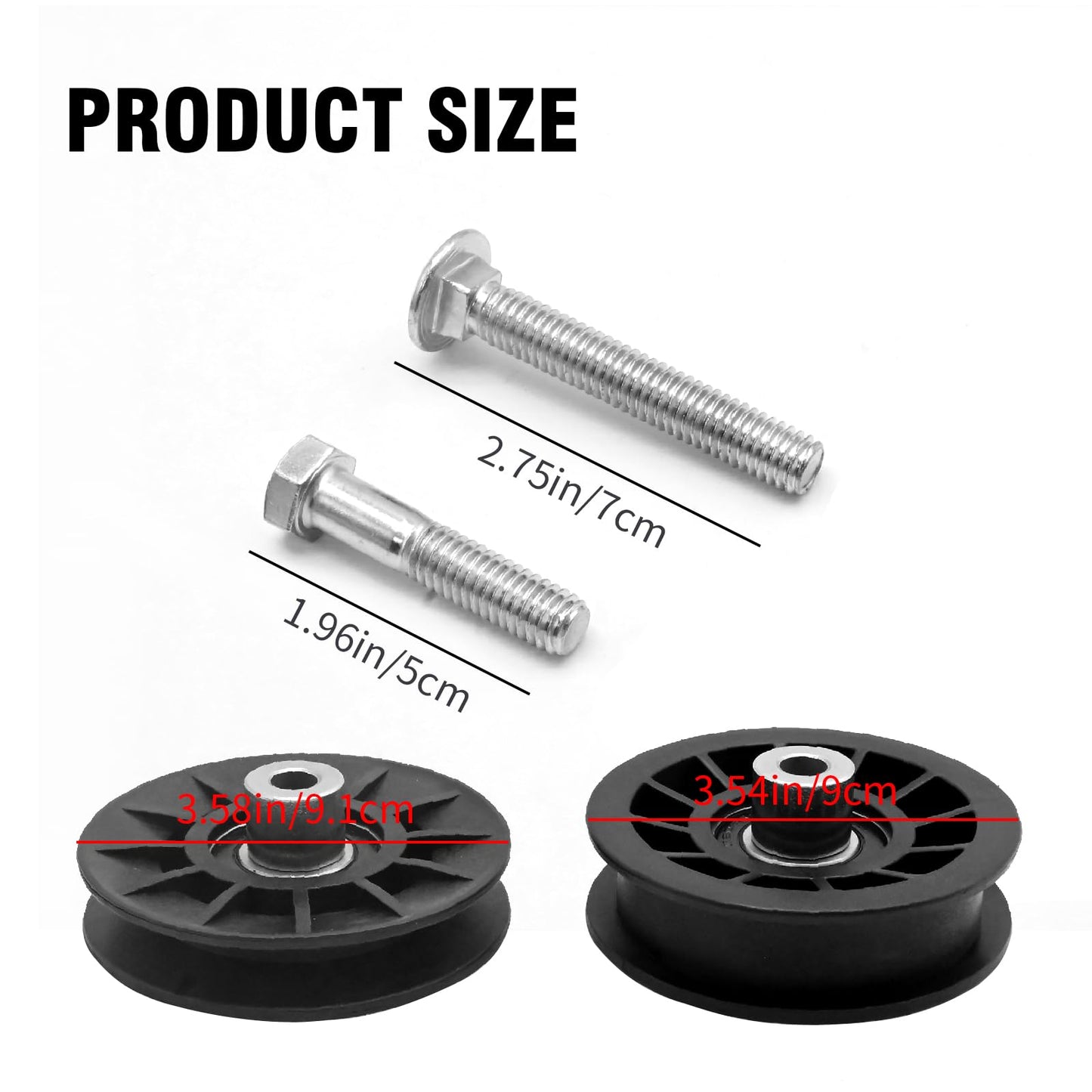 Anxingo 2 Pack 194326 194327 Idler Pulley with Pulley Belt Replacement for Craftsman 532194326 532194327, Replacement for Husqvarna yth22v46 yth20k46 lgt2654 yth2348 yth1542xp Ride Mowers