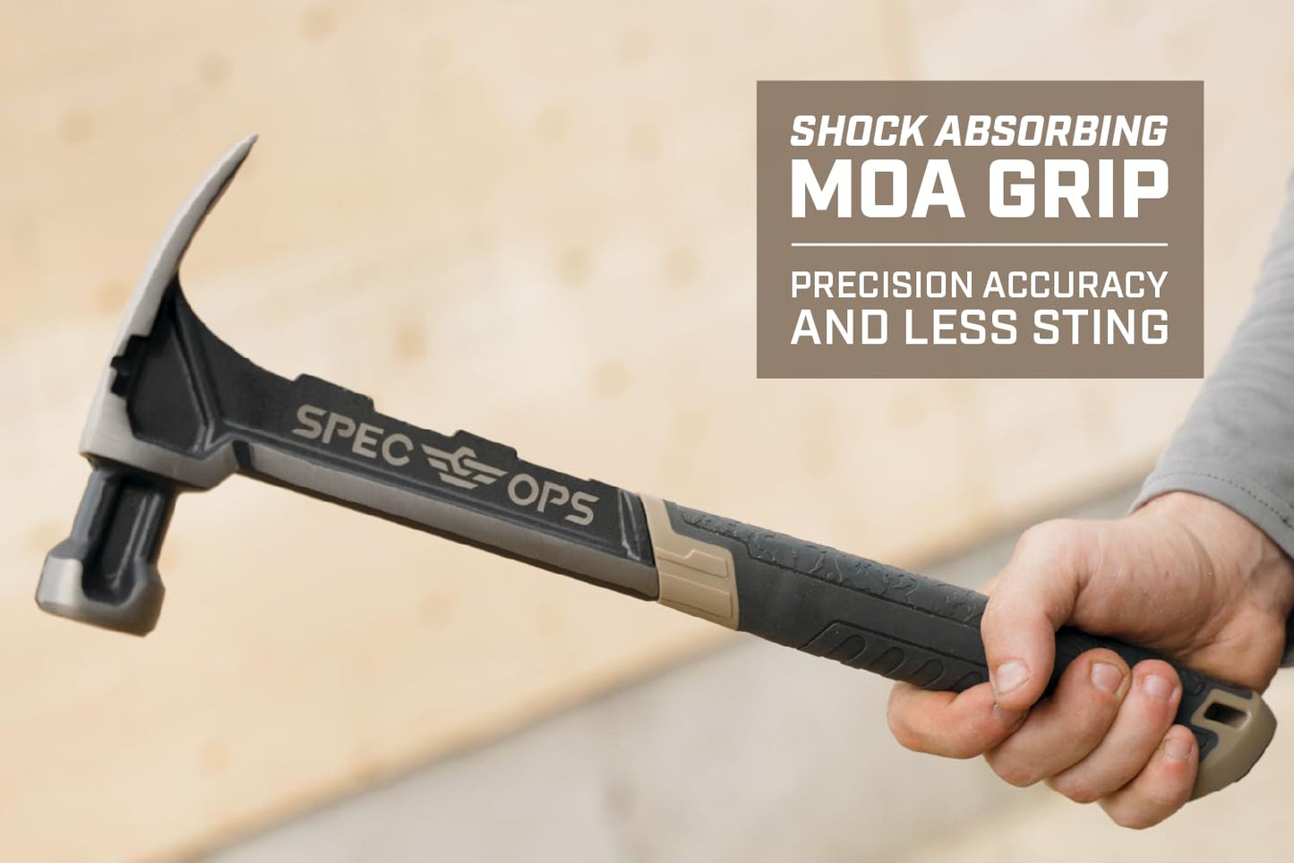 Spec Ops Tools Steel Hammer, 16 oz, Rip Claw, Smooth Face, Shock-Absorbing Grip, 3% Donated to Veterans
