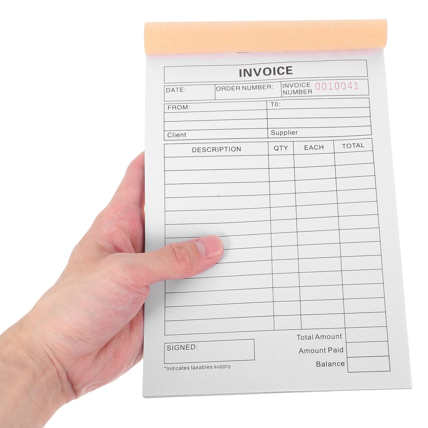 VILLCASE 5 Pack Carbonless 3-Part Receipt Pads 60 Pages Each Small Business Invoice Book Order Pad with Stiff Backing for Efficient Billing and Recordkeeping
