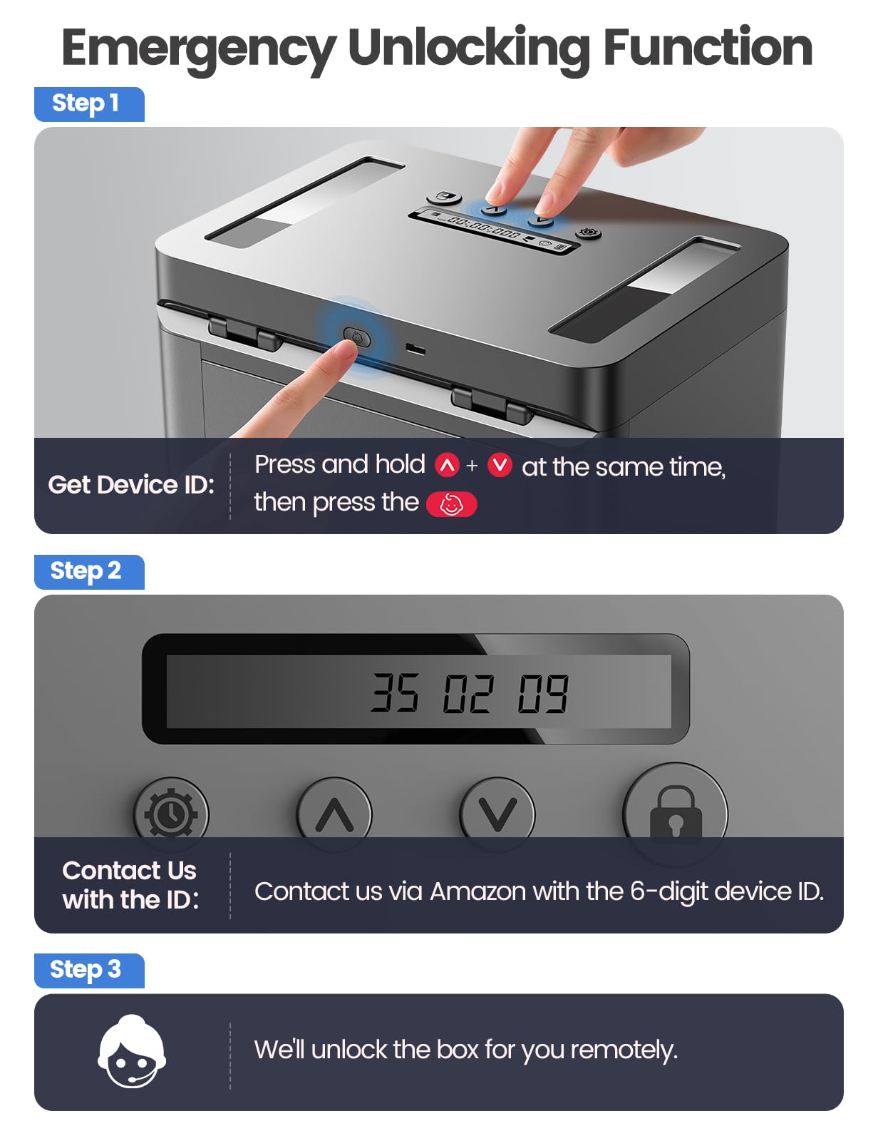 STARSIKI Metal Time Lock Box with Emergency Unlocking, Phone Timed Locked Box with Timer, Timed Locking Container, Audio Prompt, Self-Discipline Gift, 365 Days Max for Cellphone/iPad Mini/Medication