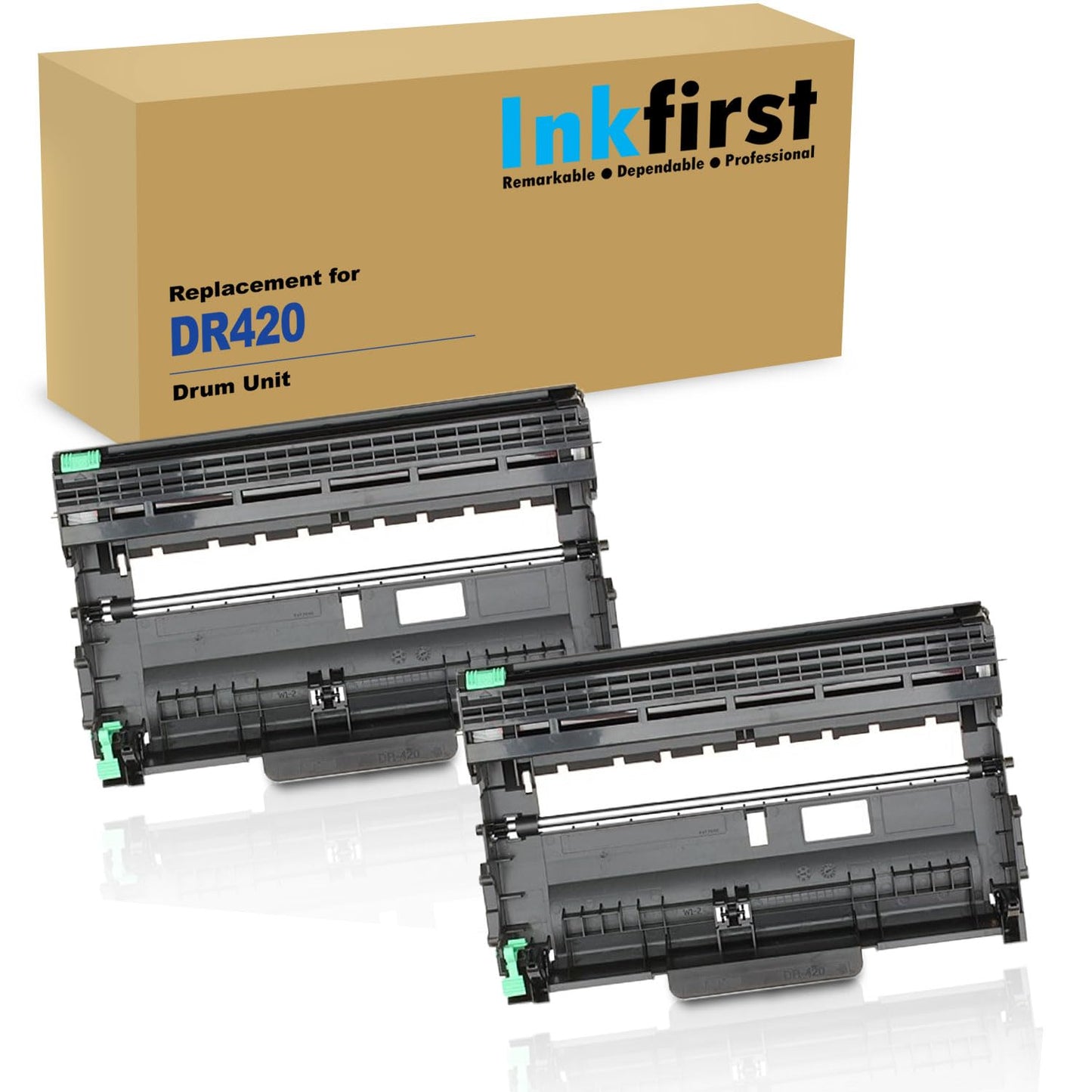 2 Inkfirst Compatible Drum Unit Replacement for Brother DR-420 DR420 DCP-7060D DCP-7065DN HL-2220 HL-2230 HL-2240 HL-2240D HL-2270DW HL-2280DW IntelliFax 2840 2940 MFC-7240 MFC-7360N MFC-7365 MFC-7460
