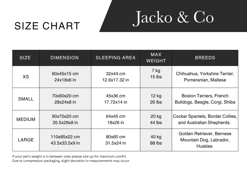 JACKO & CO - Premium Orthopedic Dog Bed with Egg Crate Memory Foam – Waterproof Lining & Removable Machine Washable Cover – Soft Velvet Fabric & High-Density Foam with Non-Slip Base (Beige, X-Small)