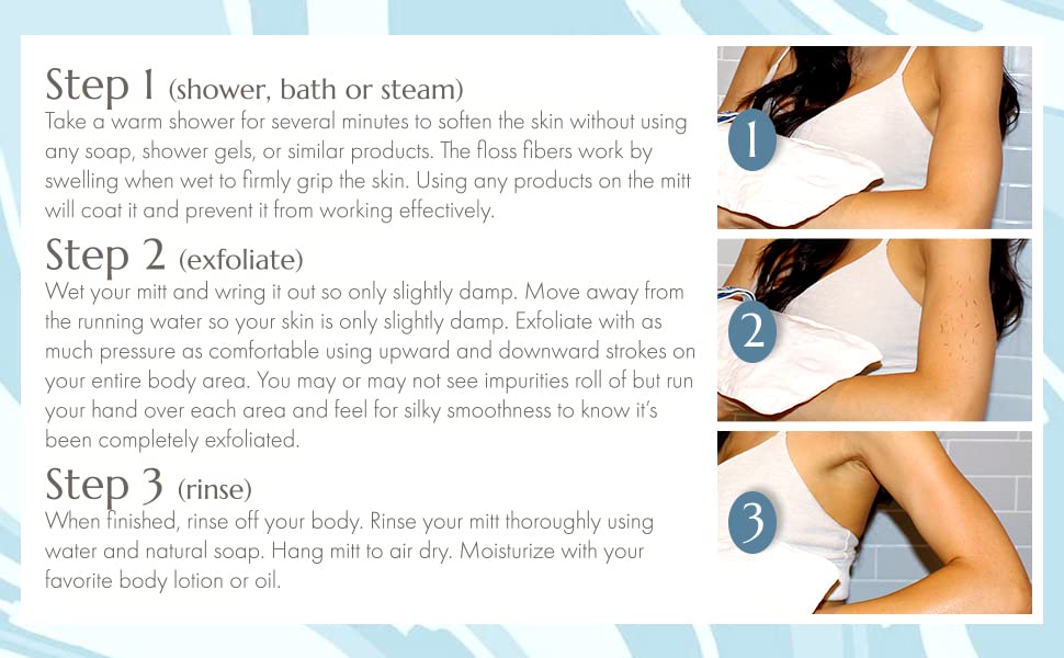 Microdermamitt Deep Exfoliating Mitt Bath Glove Mitten for Body Scrub - Best Dry Skin Treatment, - Remove Dead Skin, Keratosis Pilaris Bumps Instantly