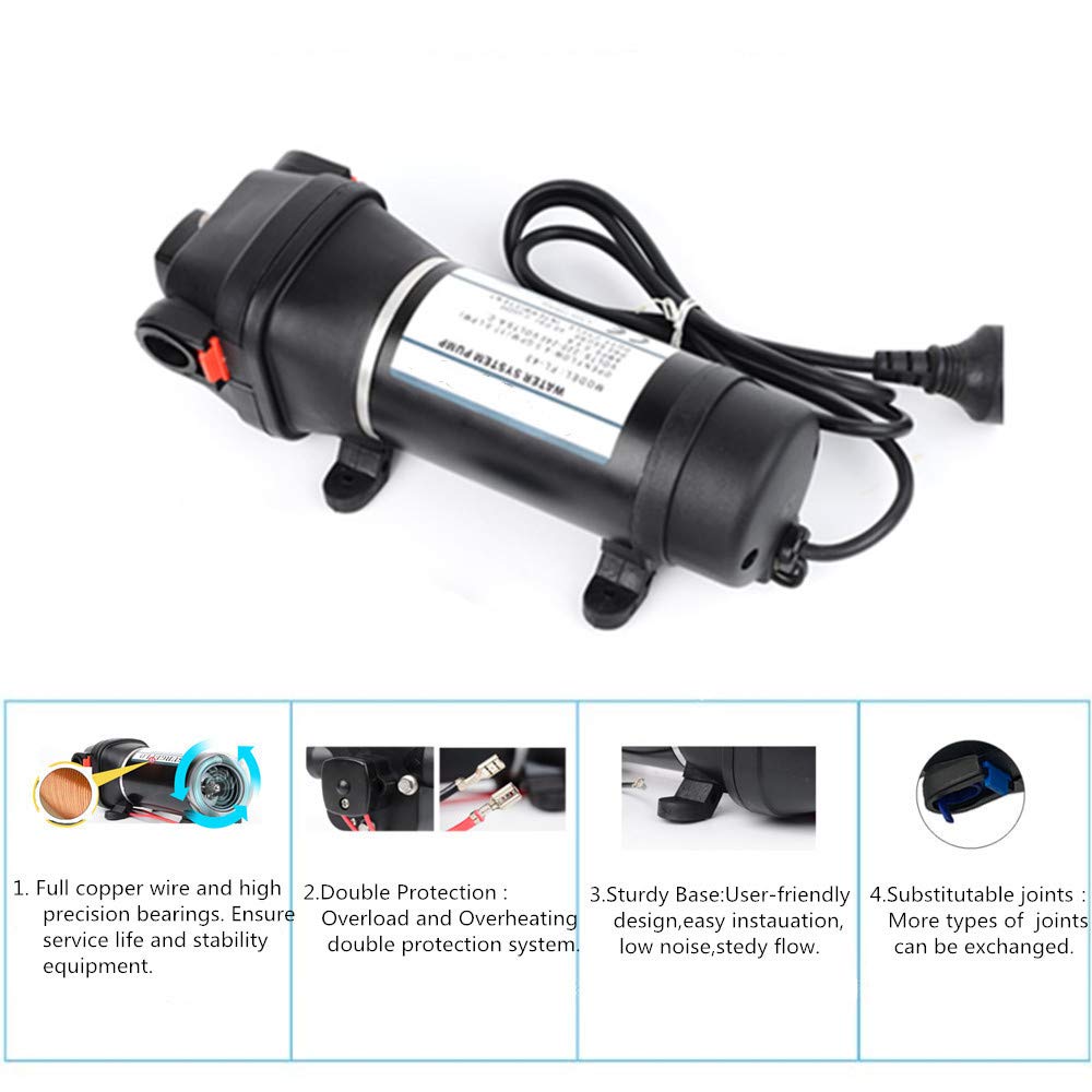 MAXECO-AC110V Self Priming Water Pressure Diaphragm Pump 40PSI 4.5GPM 17L/min,Soft & Noiseless Booster Pump Sprayer for Home/Misting/Caravan/RV/Boat/Marine (Ship from Canada,Tax Included