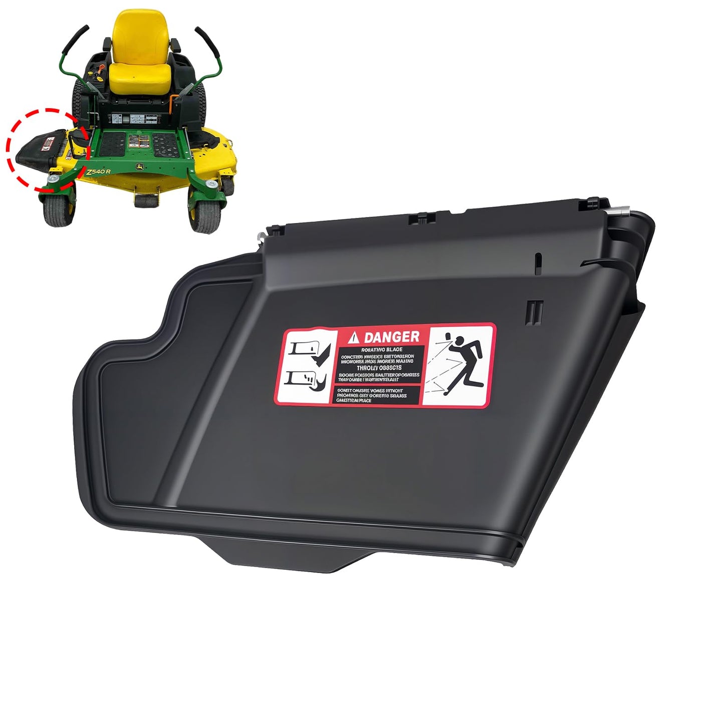 sanbaiyi Replacement Part TCA16388 Mower Deck Side Discharge Chute Kit Compatible with John Deere 48C, 54C, 54D, 62D Fits Lawn and Garden Tractor Models: GX255, GX325, GX335, GX345 Lawn Tractors