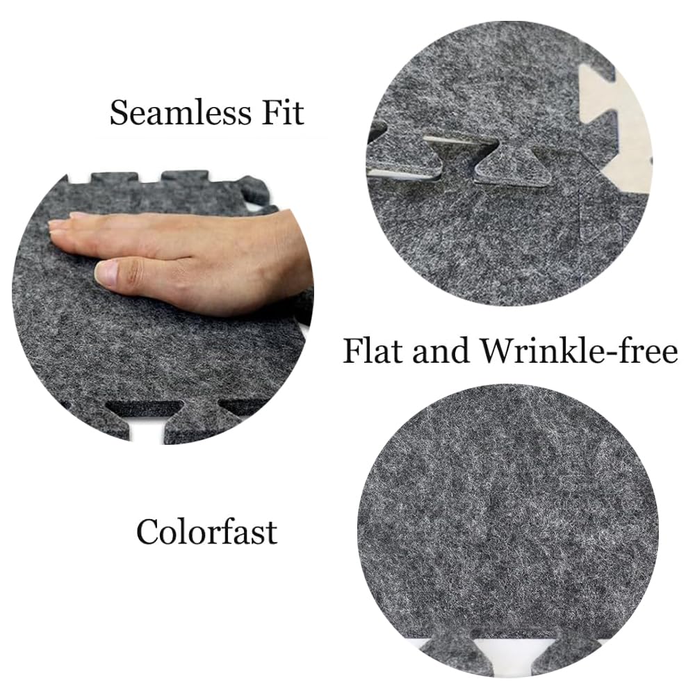 16 Pcs Thick Sound Absorbing Interlocking Floor Mats 11x 11 X 0.4 Inches High Density Piano Carpet Drum Rug Non Slip Anti Vibration Soundproof Pads Acoustic Blanket for Music Studio (Grey)