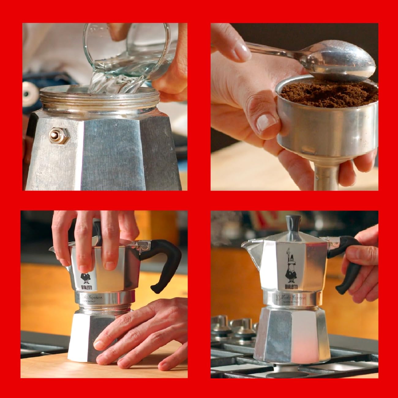 BIALETTI Moka Express 6-Cup Aluminum Stovetop Espresso Maker, Silver