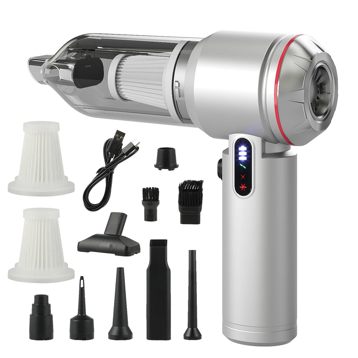 Cordless Car Vacuum Cleaner Handheld Small Vacuum Cleaners 26000PA Powerful Portable USB 3 Modes Mini Vacuum for Home Office car pet Kitchen
