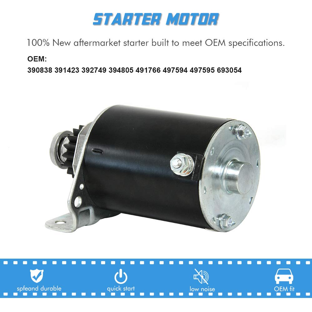5742N Starter Motor Plastic gear with16 Teeth Compatible with L118 L120 Briggs & Stratton for Lawn Mower 7-22Hp41022003 497595 497594 391423 390838 392749 394805 491766 693054 SBS0001 AM122337 AM39137