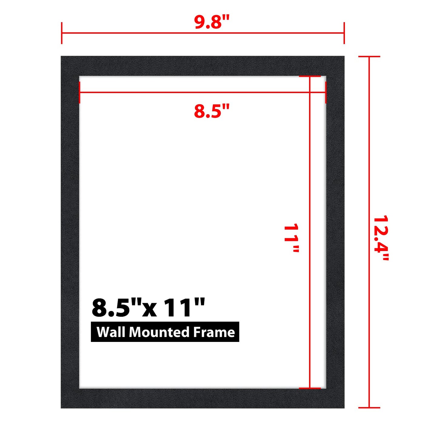 VAIIGO 8.5"x 11" Self Adhesive Sign Holder, Double Sided Window Display Frame with Clear PVC and Strong Magnetic for Office, Home, Store, Door, Glass, Wall (Black, 20 Pack)