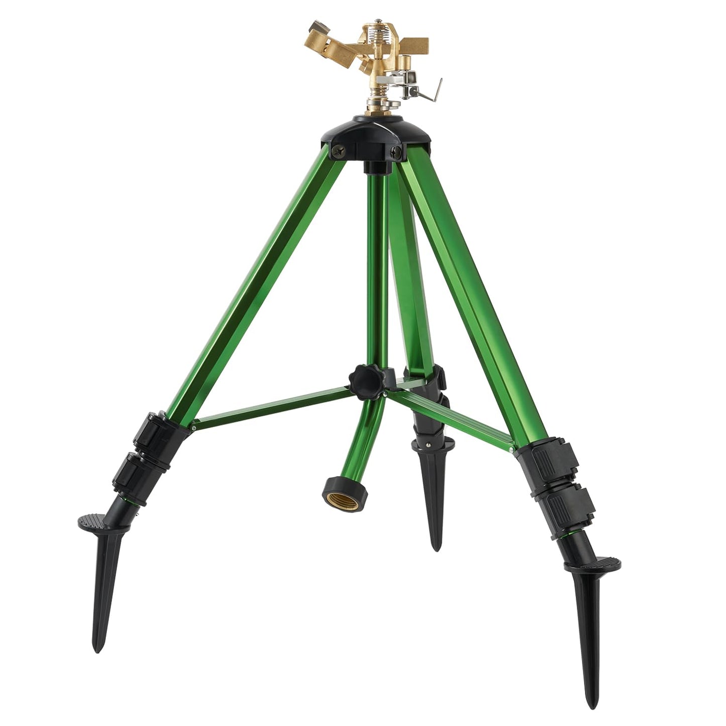 Tripod Sprinklers for Yard,Nalupatio Impact Sprinkler on Tripod Base,Heavy Duty Brass Sprinklers,270 Degree Large Area Irrigation,3/4 Inch Connector Sprinkler with Legs Flip Locks for Lawn/Yard,1 Pack