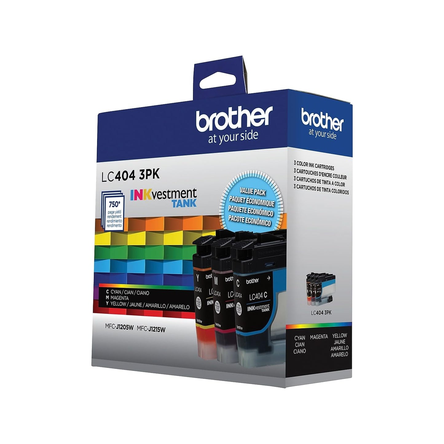 Brother Genuine LC4043PKS Standard Yield Colour Ink Cartridge Value Pack (3), Original Ink Replacement cartridges, Cyan/Magenta/Yellow, Ink for Brother Inkjet Printer MFC-J1205W