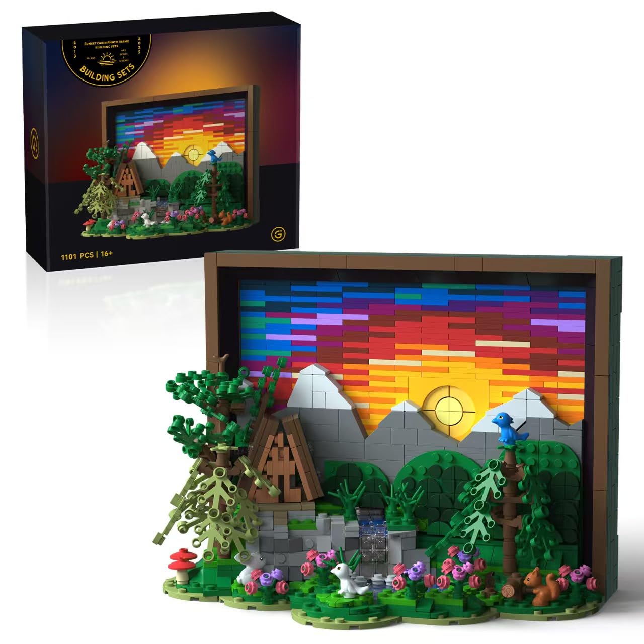 Givenni Ideas Sunset Wooden House Building Sets - 3D Puzzle Building Set for Adults, Ages 16+ - Beautifully Detailed Home Art Decor - Unique Gift Idea for Art Fans (1101PCS)