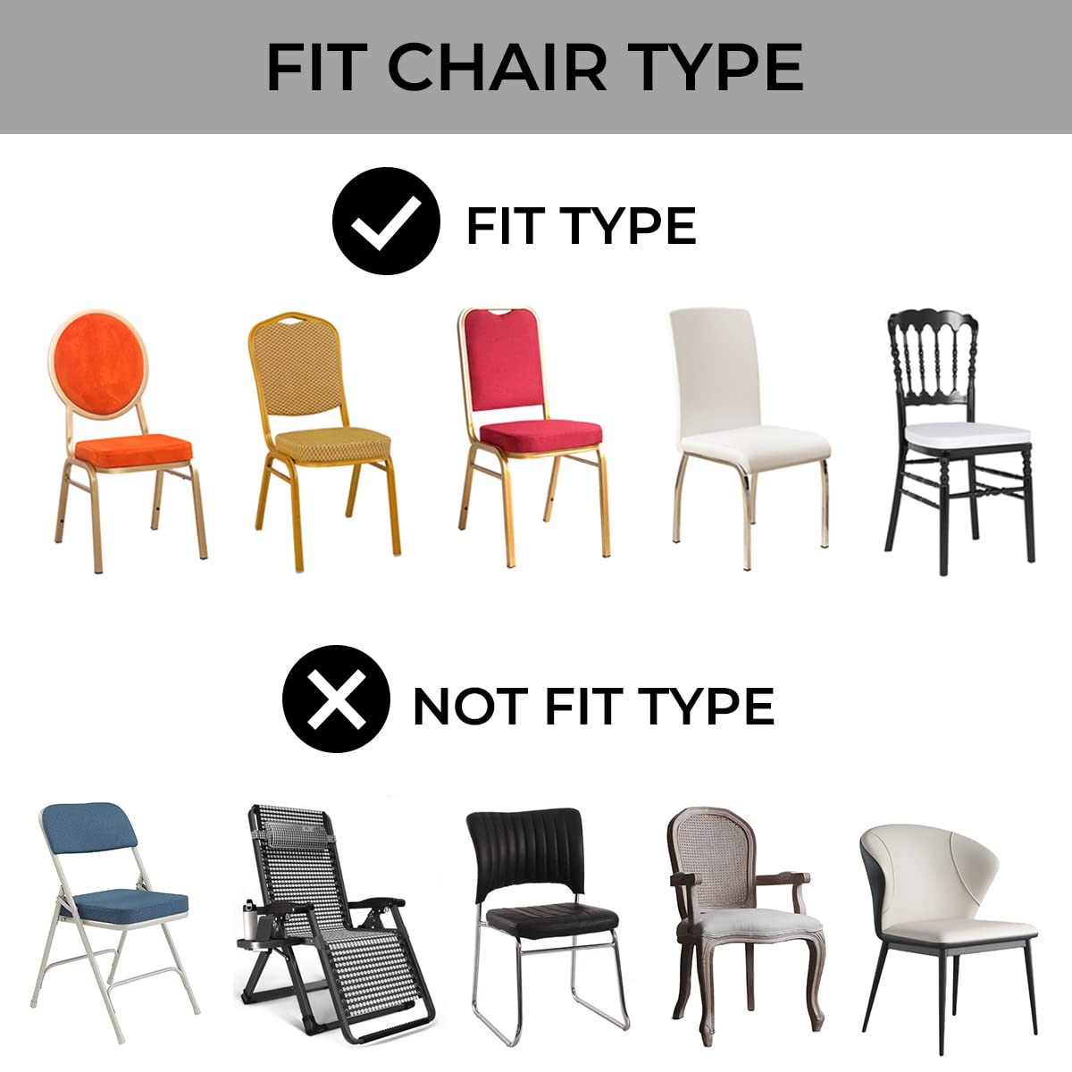 Spandex Chair Covers, Babenest Upgraded 10PCS Banquet Washable Stretch Fitted Chair Slipcovers, Elastic Universal Dining Room Chair Protector for Party Celebration Holiday Wedding (White)
