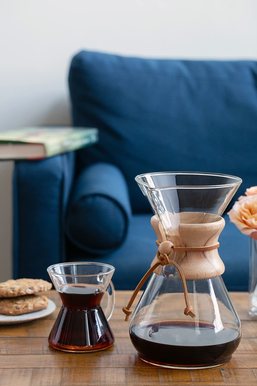 CHEMEX CFCM-6A Classic Series, Pour-Over Glass Coffeemaker, 6-Cup - Exclusive Packaging, Clear