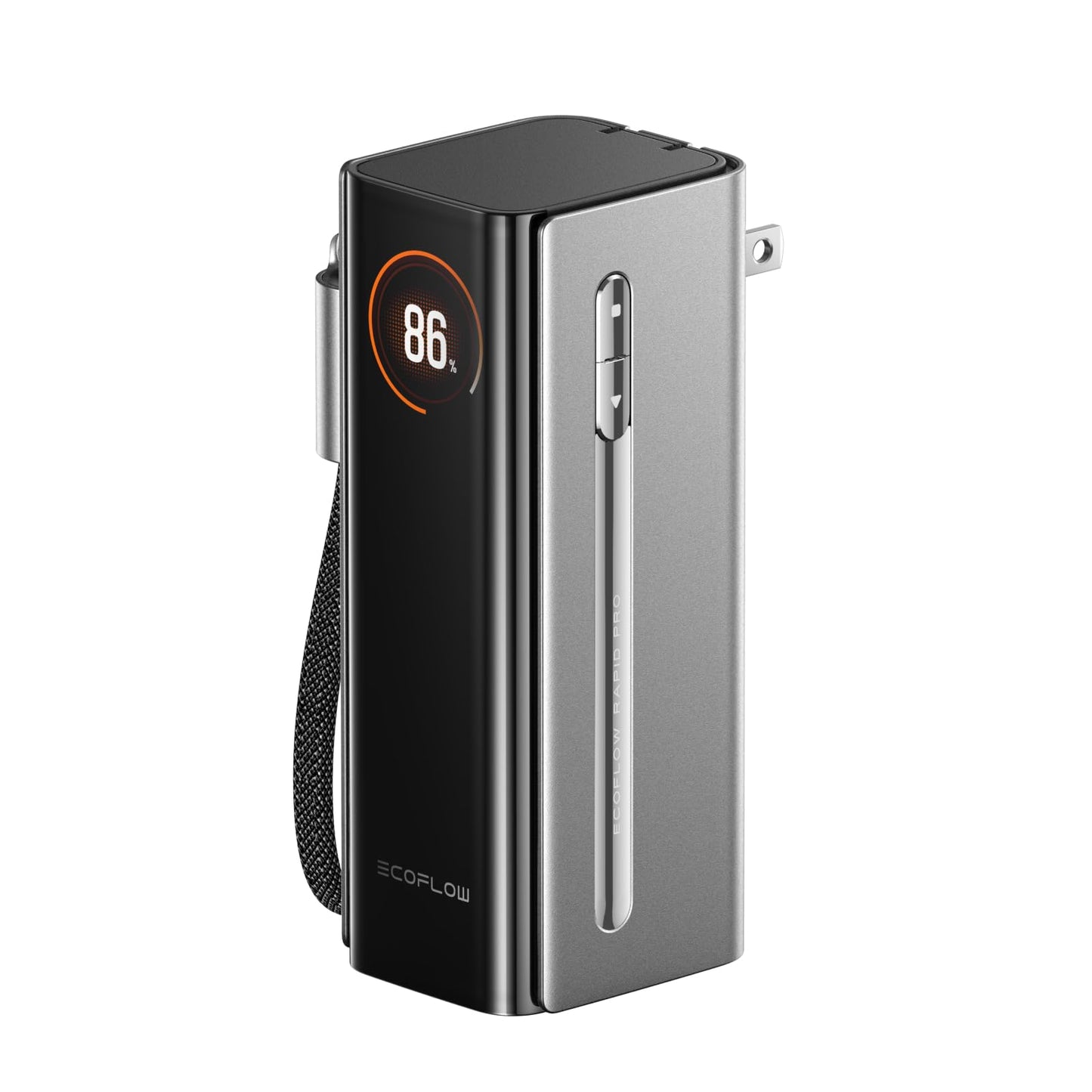 EF EcoFlow Rapid Pro 3-in-1 Power Bank, 10,000mAh Battery Pack with 67W Foldable AC Plug, Detachable USB-C Cable, 45W Fast Recharging, LCD Display Portable Power Bank,, Compatible with Phones, Laptops, and More