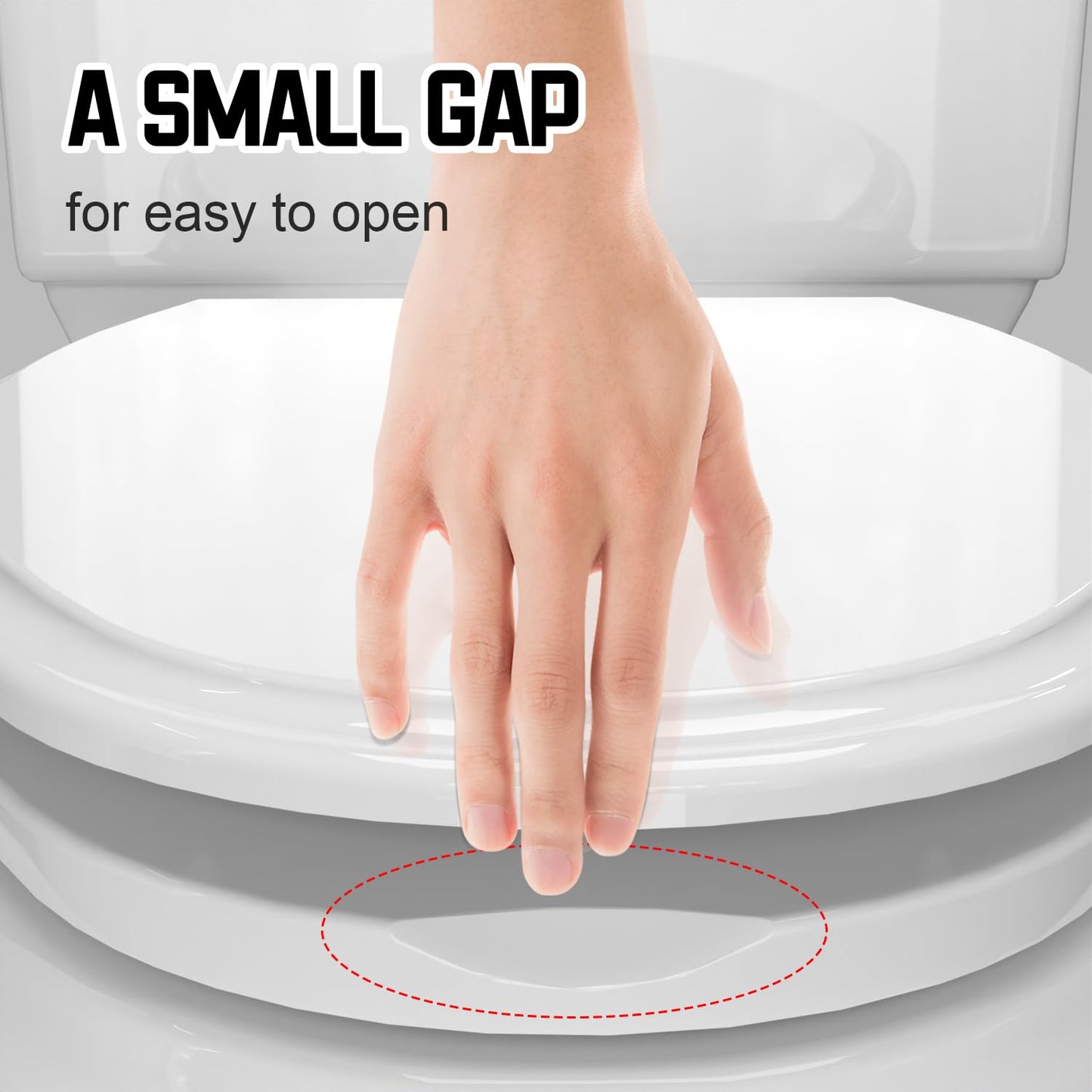 Elongated(Oval) Toilet Seat, Quick-Attach Hardware Metal Hinges, Heavy Duty, Slow Soft and Quiet Close, Durable and Sturdy, Easy to Clean, Fits Elongated(Oblong) Toilets, White(18.5″)